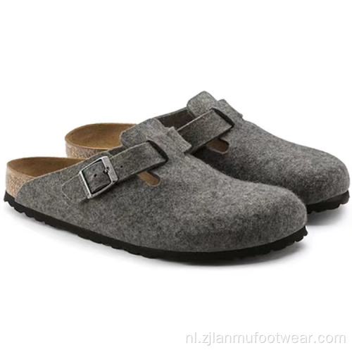 Wol vilt slip-on muilezel klogs slippers